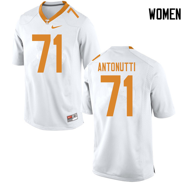 Women #71 Tanner Antonutti Tennessee Volunteers College Football Jerseys Sale-White